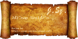 Jónap Szolón névjegykártya